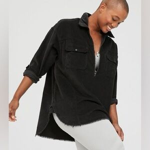 AERIE Offline Corduroy Quarter Zip Pullover Oversized